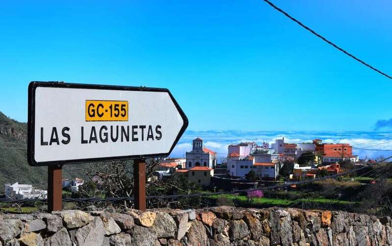 Cartel de tráfico indicativo de Las Lagunetas/TA.